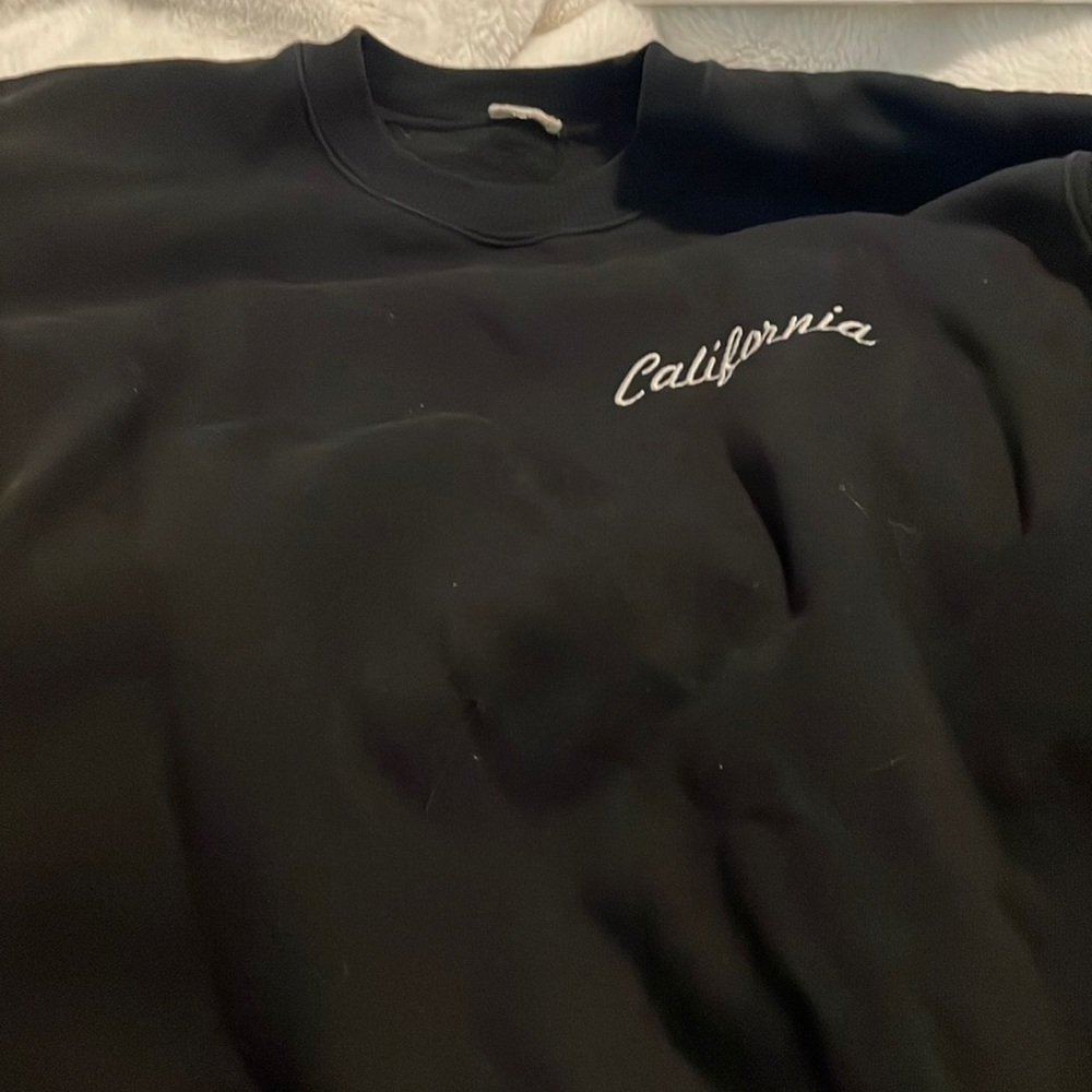 Brandy Melville black crop hoodie, “California”